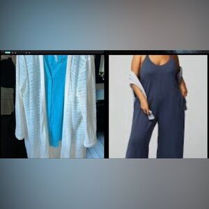 2 High End Loungewear pieces: FABLETICS Onesie & YITTY Knit Slip cardigan